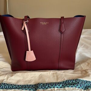 Tory Burch Dark Red Leather Tote
